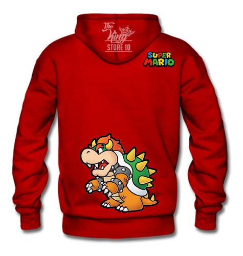 Poleron Cierre + Taza, Bowser, Mario Bros, Nintendo, Gamer, Peaches, Xxxl / Kingstore10