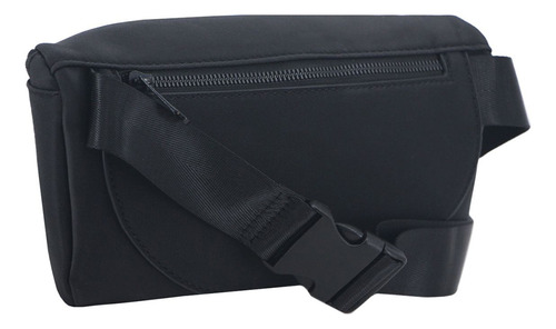 Riñonera Amayra Pu Texturado Pliegues Diseño Moda Urbana Color Negro C26851