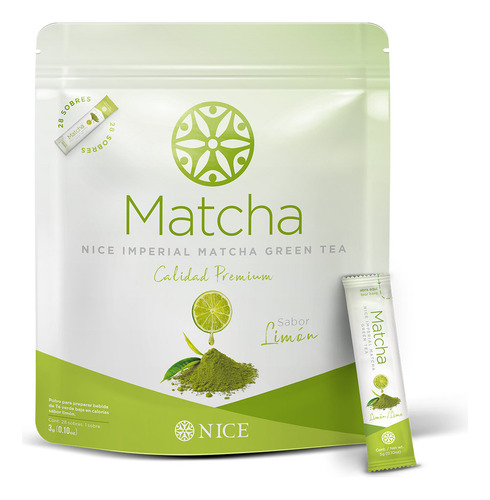 Té Verde Matcha Nice Sabor Limon 28 Sbres De 3g C/u