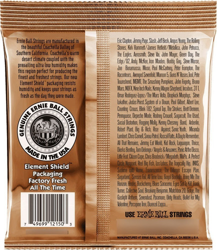 Imagen 2 de 6 de Cuerdas Guitarra Acústica Ernie Ball 2150 Earthwood 10-50