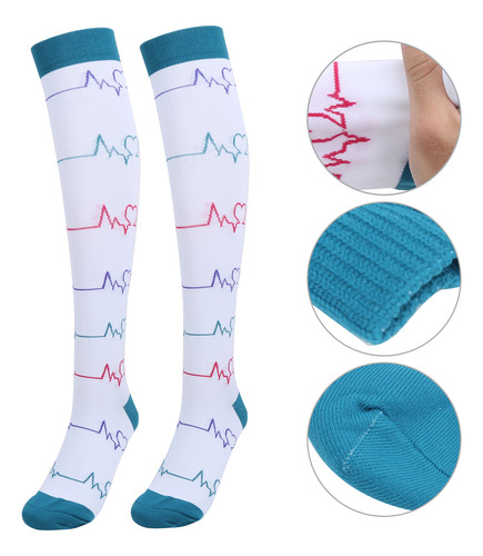 Calcetines De Compresión Blancos, 1 Par, Para Deportes Al Ai