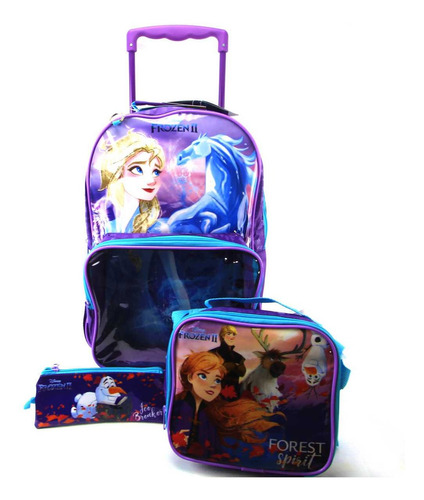 Mochila De Rodinha Frozen Lancheira E Estojo Dermiwil 37391