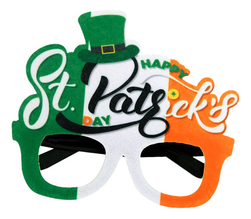 Novedad Saint Patricks Day Glasse Shamrock Top Hat Gafas