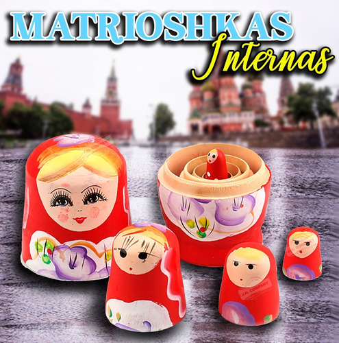 Imagen 4 de 7 de Matrioshka Muñeca Rusa 5 Pcs Rusa Madera Hogar Decoracion