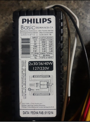 Balasto Electrónico 2x40w Philips