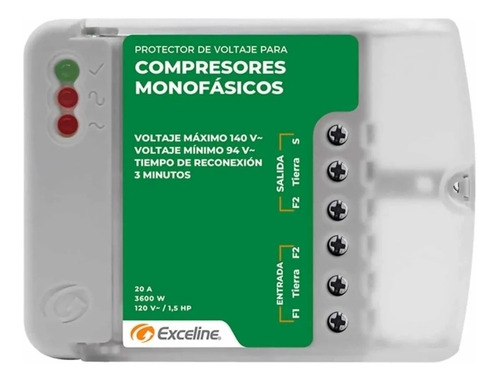Protector Voltaje Compresores Monofásicos 120v 220v Exceline