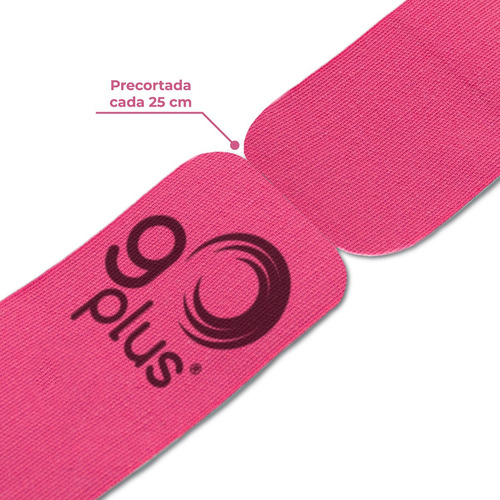 Cinta Kinesiológica Rosa 5m Pre-cortada Go Plus