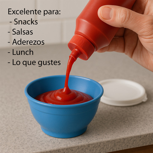 10 Mini Contenedores Plástico Snack Lunch Aderezo 100 Ml C/u