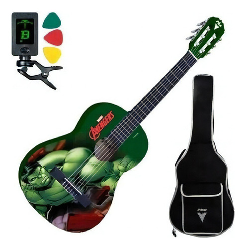 Violão Marvel Avengers Hulk Infantil Phx Instrumentos Vim-h1