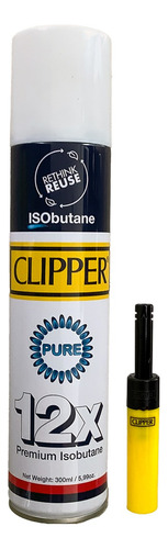 Gas Isobutano Clipper 12x Refinado Premium De 300 Ml