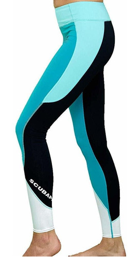 Scubapro T-flex Upf80 - Leggings Para Mujer, Color Verde Azu
