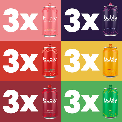 Agua Mineral Con Gas 355 Ml Paquete De 18 Latas Variedad Sab