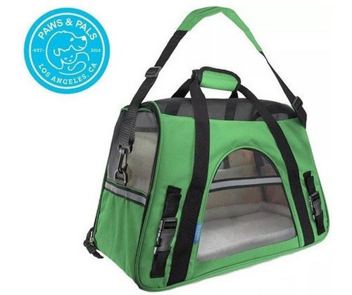 Bolsa Transportadora Paws & Pals Para Mascotas Varioscolores Color Verde