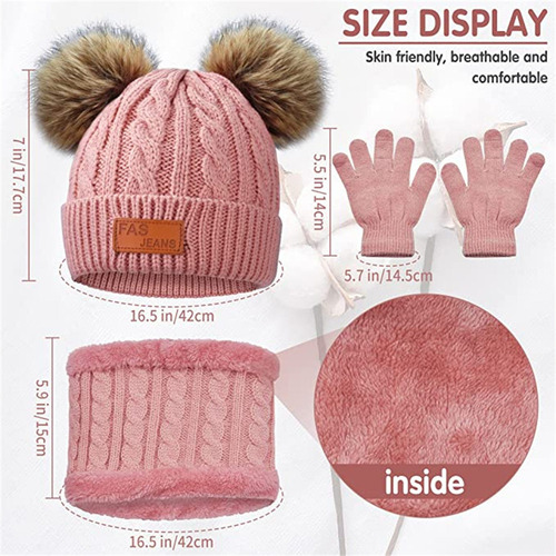 -conjunto De Gorro De Invierno Para Niños, Bufanda Y Guantes
