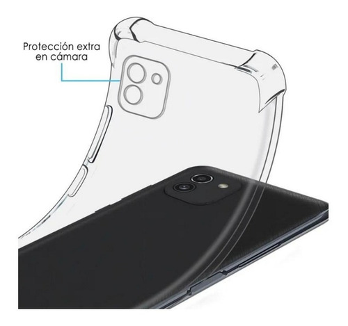 Imagen 2 de 9 de Carcasa Transparente Para Samsung A03 + Lamina Completa