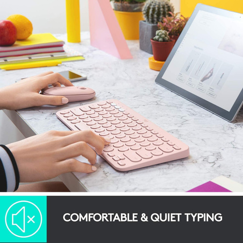 Combo Logitech Teclado K380 + Mouse M350 Rosa Bluetooth