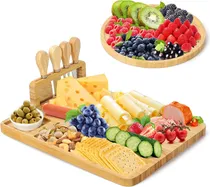 Comprar Juego De Tablas De Queso Y Cuchillos De Bambú  Tablas De Em