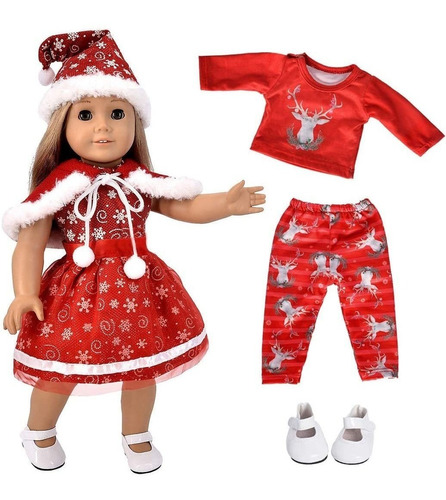 Vestido De Navidad De 5 Piezas 1 Par De Zapatos America...