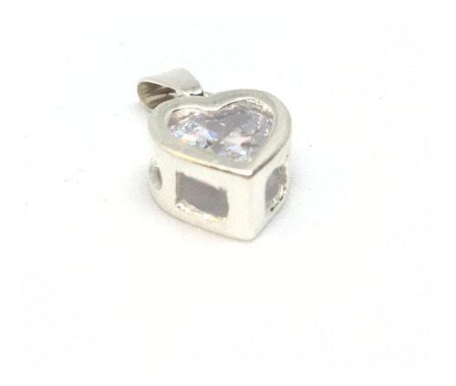 Dije Corazón Colgante Cubic 8mm Plata 925 Varios Colores