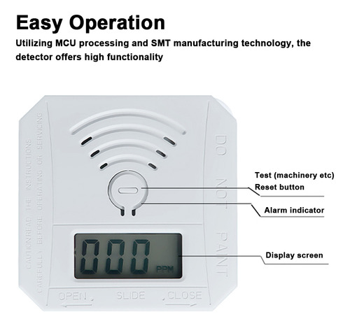 Sensor Detector De Fugas De Gas Co, Pantalla Lcd, Funciones