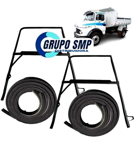 Imagem 1 de 7 de Cajado Quadro Vidro Porta + Canaleta Mb 1113 1934 | 02 Peças