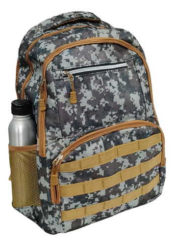 Mochila Camuflada Estilo Escolar 47x32x15 Reforzada Urbana