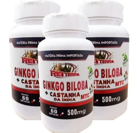 Kit C/ 3 Un. Ginkgo Biloba+ Castaña Índia 180 Caps 500mg