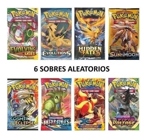 Pokemon Tcg 6 Sobres Aleatorios 