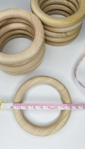 Argollas Madera 8 Cm Pack 5 Unidades