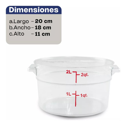 Recipiente Policarbonato Redondo 2 Qt Caledonia Repore-2