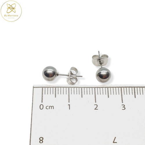 Imagen 3 de 4 de Aros Acero Quirurgico Cardinal Bolita 6mm
