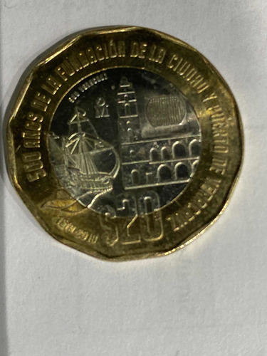 Moneda Conmemorativa De 20 Pesos Puerto De Veracruz