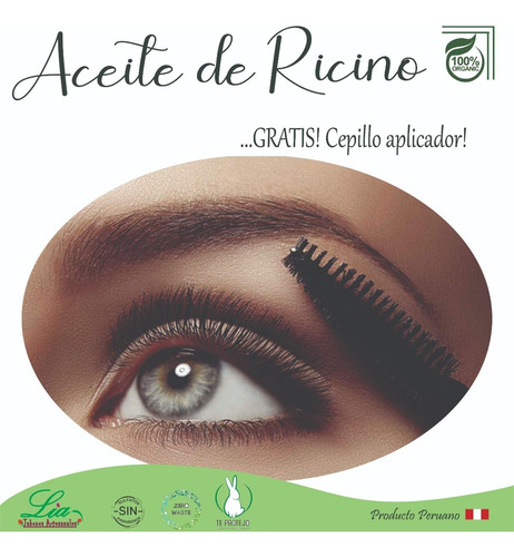 Imagen 6 de 8 de Aceite De Ricino 100% Puro, Orgánico 30 Ml, Pestaña, Cabello