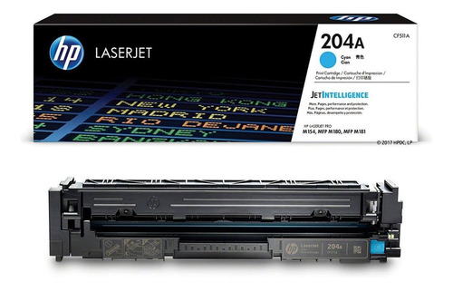 Cartucho De Toner Hp 204a Cian Laserjet Original Cf511a