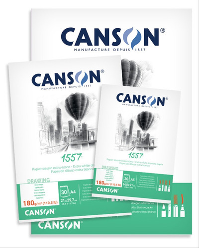 Block Canson 1557 A3 Esp X 30hjs 180grs Lapiz Sketch Carbon 
