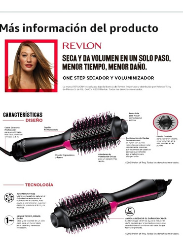 Cepillo Secadora Revlon One Step Negro