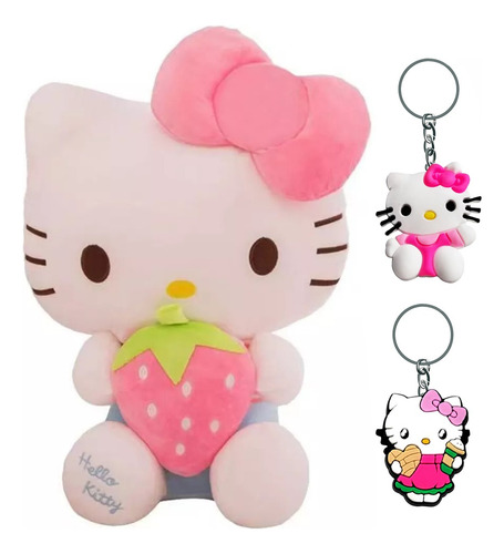Muñeco De Peluche Hello Kitty Con Fresa Rosa: Dulzura Y Enc