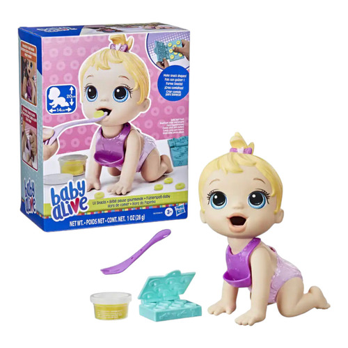 Muñeca Baby Alive Lil Snacks Hora De Comer Hasbro, F2617