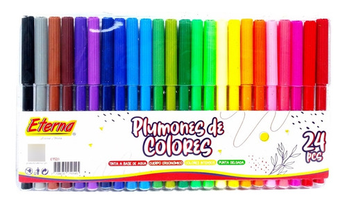 Plumones De Colores X24 Unidades Eterna