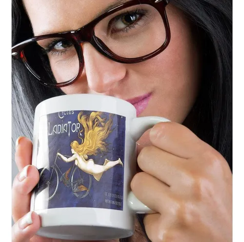 Taza Vintage De Ciclos Gladiator, Poster Publicitario Francé