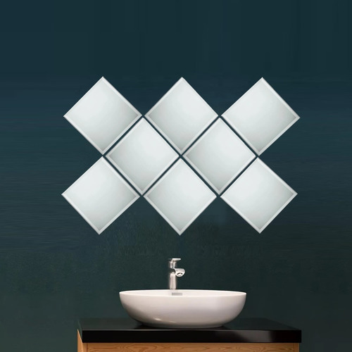 Kit Espelho Mosaico Bisotê Com 8 20x20cm Decorativo