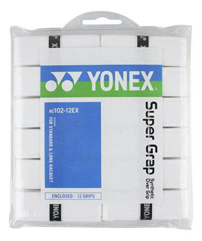 Yonex Super Grap, 12 Unidades, Color Blanco