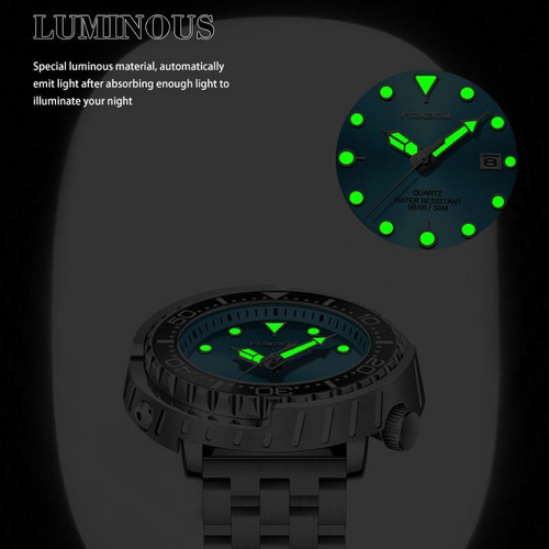 Relojes De Cuarzo Inoxidable Luminosos De Lujo Foxbox