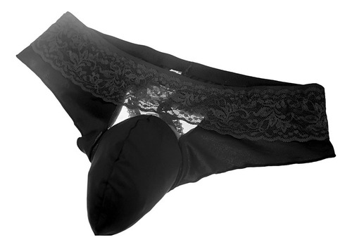 B Ropa Interior De Cintura Baja Para Hombre, Encaje De Seda