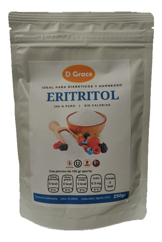Imagen 2 de 8 de Eritritol, Goma Xantana Y Psyllium Husk Keto 250 Gramos C/u