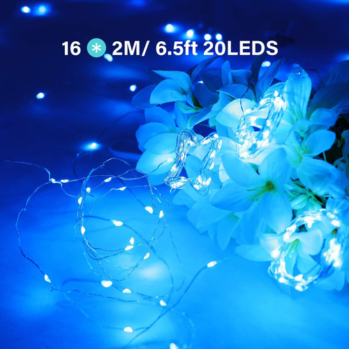 Onforu 16 Pack Luces De Hadas Azules De Hadas Azules Que Fun