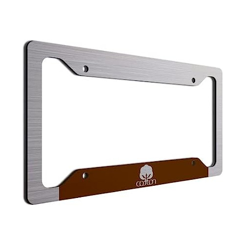 Cotton License Plate Frame Brushed Aluminum Acm Seal Of...