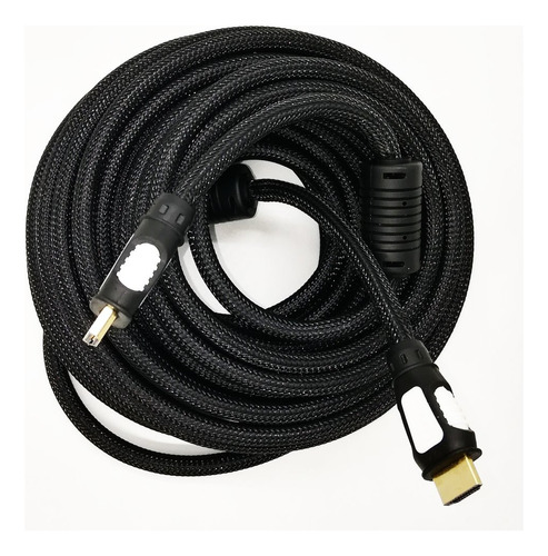 Cable Hdmi Mallado Doble Filtro Puntas Doradas X 15 Metros