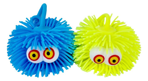 Yoyo De Goma Monstruito Luminoso Luces Con Flecos X6 Uni