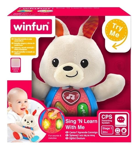 Winfun Peluche Para Bebés Con Luces Y Sonidos Conejo